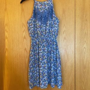 Miami floral print blue dress. Size xxs but fits like a xs.